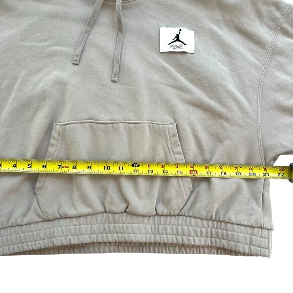 Nike Jordan Loose Fit Crop Hoodie Grey M | Jumpman Flight Logo | 100% Cotton - Picture 5 of 9
